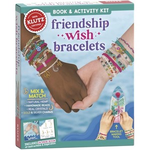 Klutz Friendship Wish Bracelets Craft Kit, Includes String and Charms, Ages 8 and Up - 1 of 4