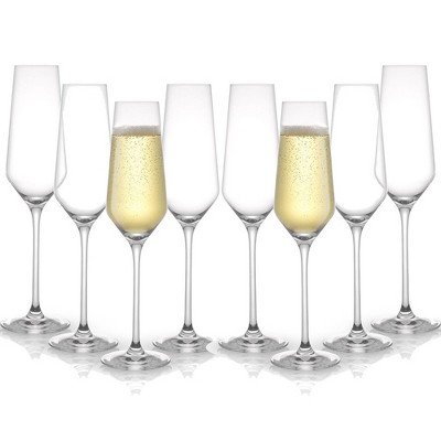 JoyJolt Claire Cyrstal Cylinder Champagne Glasses - Set of 4 Champagne  Flutes - 5.7 oz