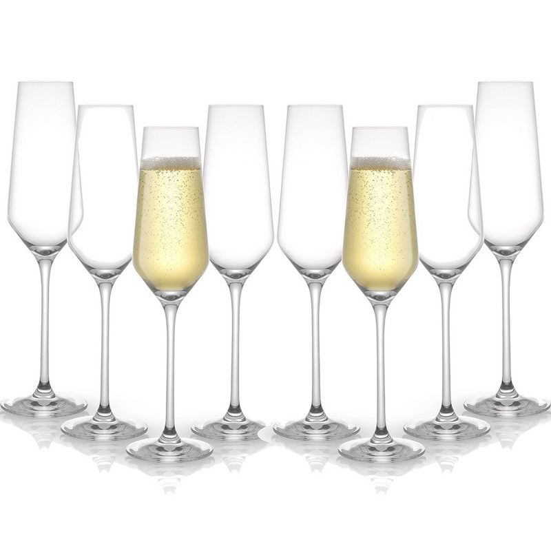 JoyJolt Layla Crystal Champagne Flute Glasses - Set of 8 Champagne Glasses – 6.7 oz, 1 of 12