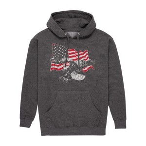 Men's - Instant Message - Eagle Flag Graphic Fleece Pullover Hoodie - 1 of 4