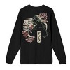 Godzilla Cherry Blossoms Front & Back Art Adult Brown Crew Neck Long Sleeve Shirt-XXL - 2 of 4