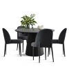 5 Piece Dining Set for 4,Black Extendable Dining Table with 4 Upholstered Armless Dining Chairs for Dining Room,Kitchen-Maison Boucle - 3 of 4