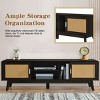 Syemin TV Stands and Consoles 63'' Dark Rattan TV Stand with 2 Storage Cabinets Entertainment Center Media Console Table, Brown, 63"*15.75"*13.78" - 4 of 4