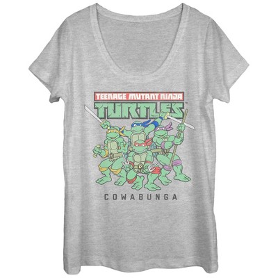 Women's Teenage Mutant Ninja Turtles Cowabunga Scoop Neck - Athletic  Heather - Small