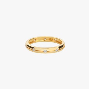 Bearfruit Jewelry Sterling Silver 18k Gold Plated Sabrina Paved Band Ring - 1 of 4