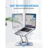 Attop Adjustable Computer Stand with 360 Rotating Base  Foldable Laptop Riser for Desk Compatible with up to 16 Inches, Silver - 2 of 4