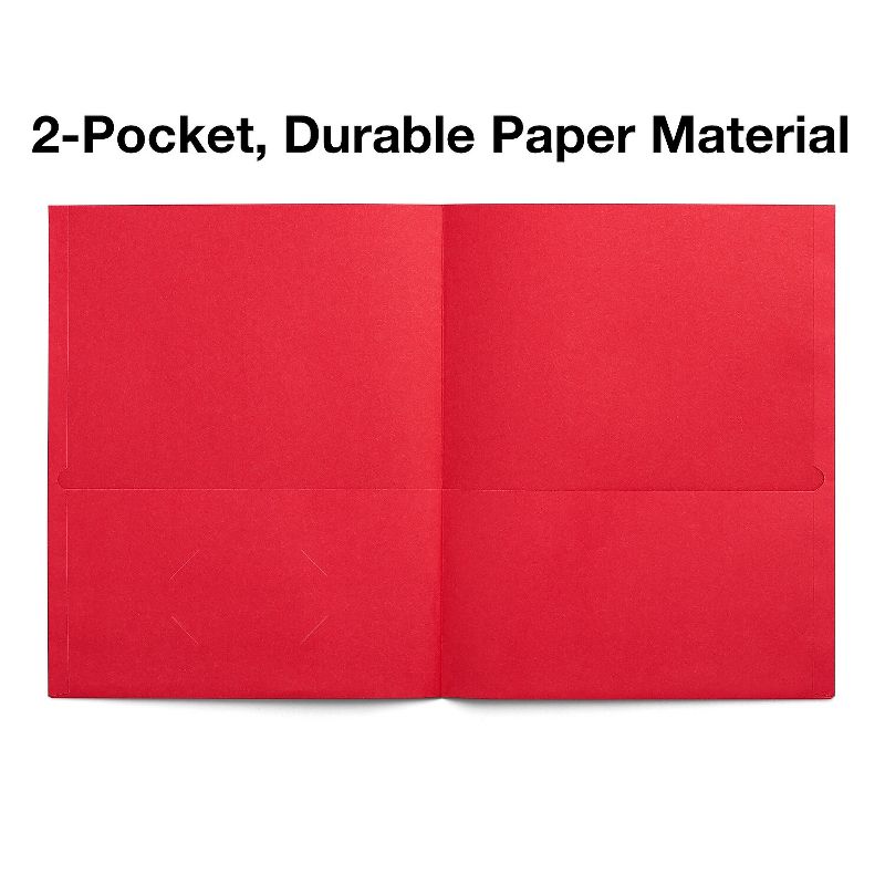 Staples 2-Pocket Folder Red 10/PK (13382-CC), 3 of 5