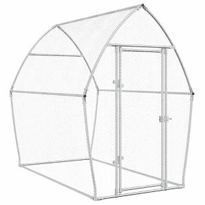 vidaXL Chicken Cage Hen Coop - Galvanized Steel Walk-in Poultry Enclosure for Chickens, Ducks, and Small Animals - Silver 78.7"x41.3"x71.7" - 1 of 4