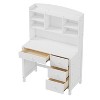 Grungis 40'' Office Desk with Bookshelf and 4 Drawers,Computer Desk with Storage Shelf and Chair for Home Office,Company - 4 of 4