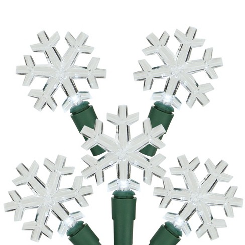 Northlight ct Led Snowflake Christmas String Lights White 6 3 Green Wire Target