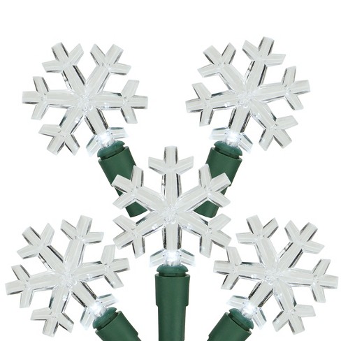 Northlight ct Led Snowflake Christmas String Lights White 6 3 Green Wire Target