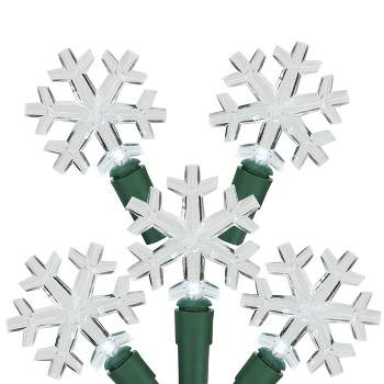 Northlight 20ct LED Snowflake Christmas String Lights White - 6.3' Green Wire
