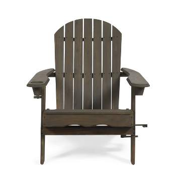Bellwood Outdoor Acacia Wood Folding Adirondack Chairs Gray - Christopher Knight Home