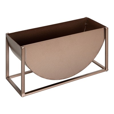 Kate and Laurel Ozar  Metal Tabletop Planter, 12x5x6, Bronze