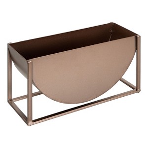 Kate and Laurel Ozar  Metal Tabletop Planter, 12x5x6, Bronze - 1 of 4