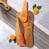 SEVOBAL Serving Platters Handmade Teak Wood Cheese and Bread Board with Asymmetrical Modern Design for Cakes, Appetizers, Brown, 9"*23.5"*0.7" - 2 of 4