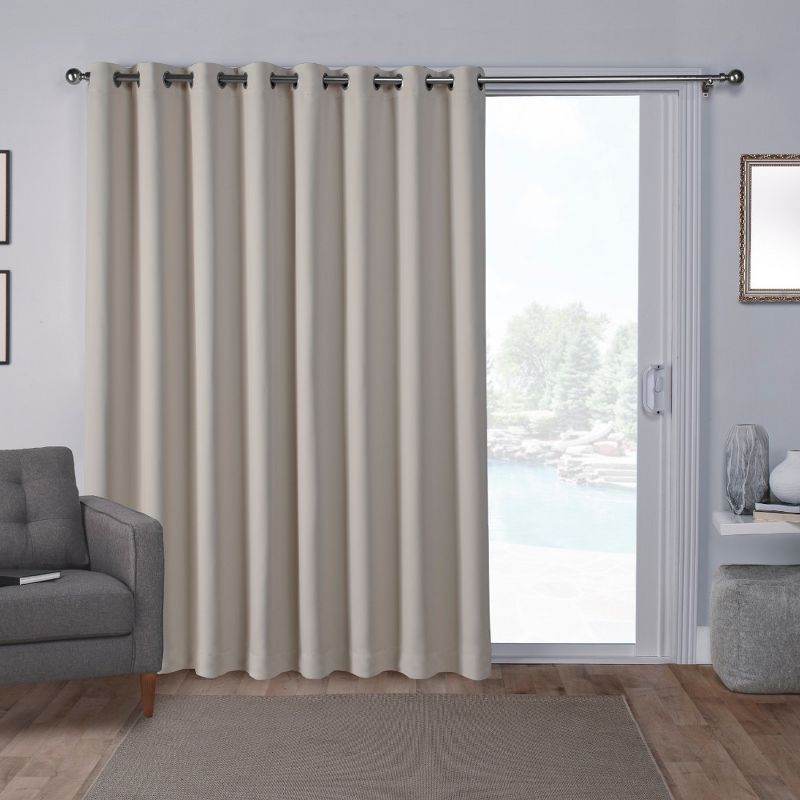 Sateen Blackout Solid Grommet Top Extra Wide Curtain Panel - Exclusive Home, 1 of 10