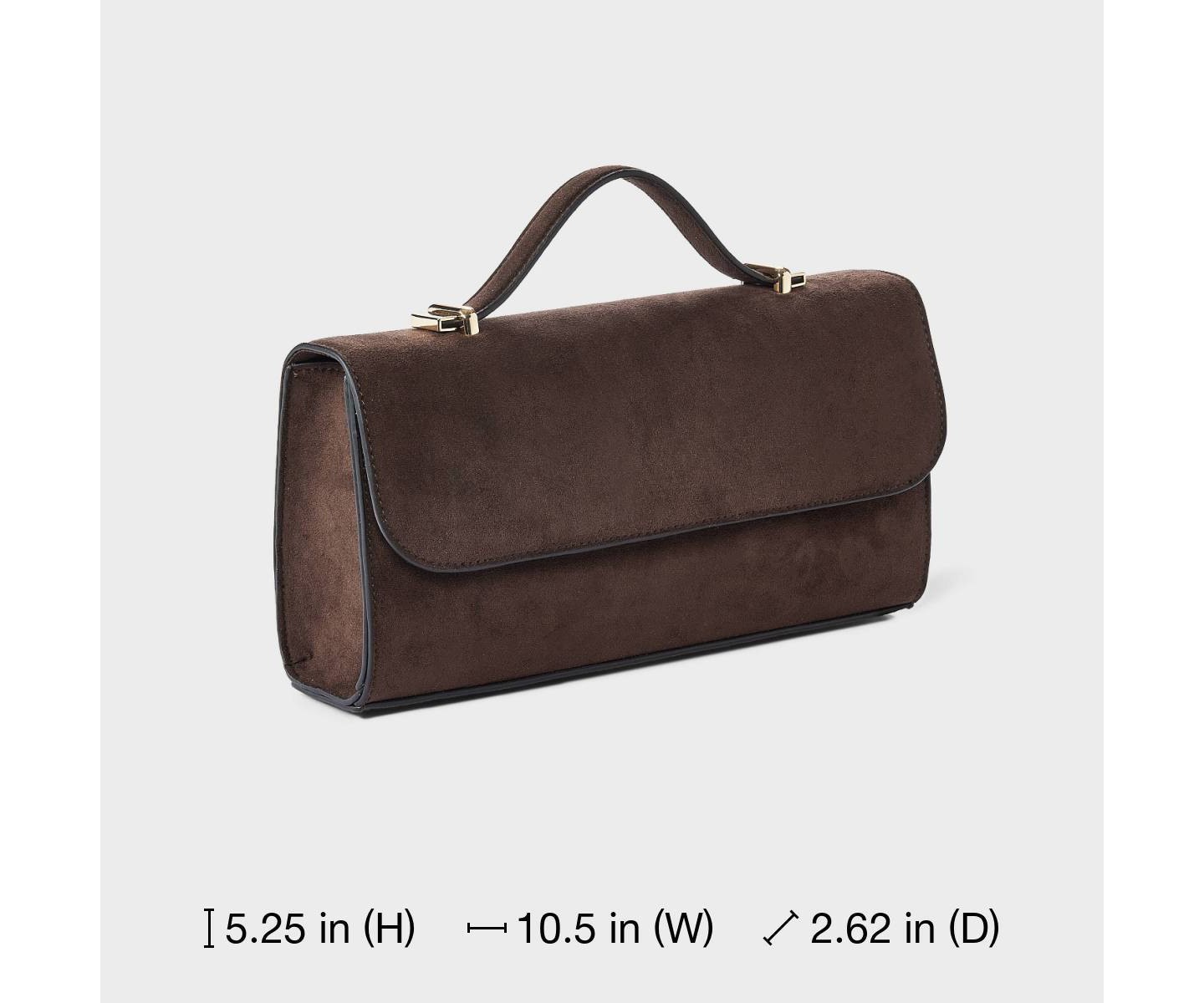 Клатч A New Day Faux Suede Top Handle Clutch, цвет: Коричневый — фото 5