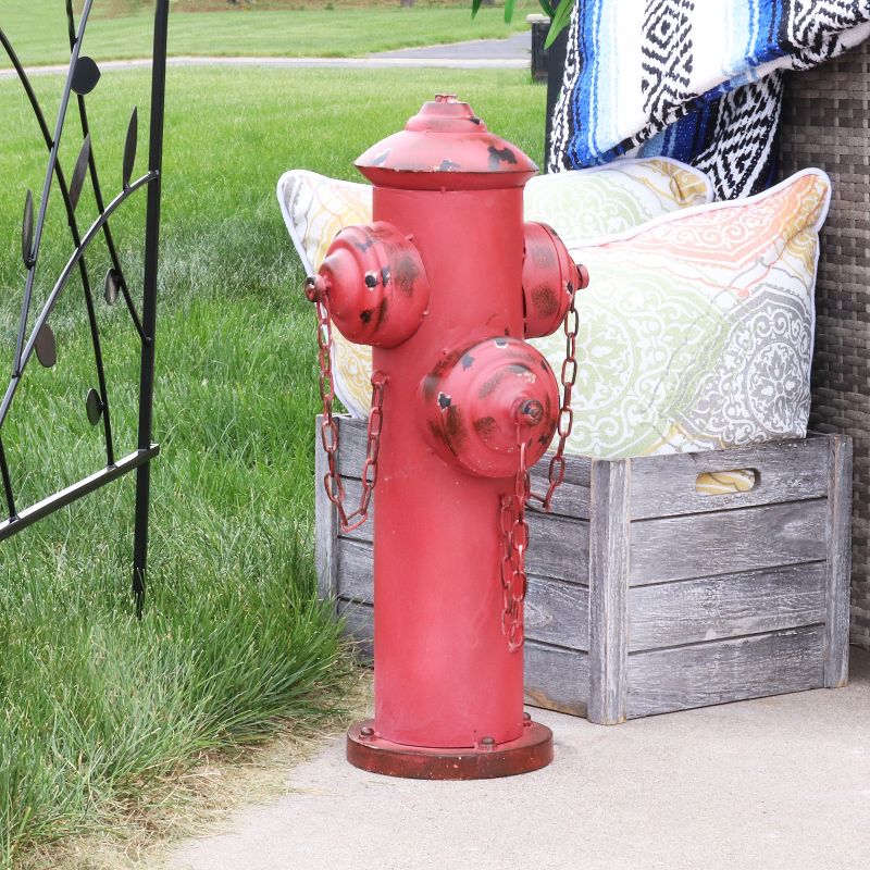 Sunnydaze Metal Fire Hydrant Outdoor Garden Statue Decor with Red Finish, 2 of 9