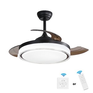 Wanze of Ocean 42 in. LED Indoor Matt Black Smart Ceiling Fan with Remote and Timer, 3-Colors Adjustable - 1 of 4