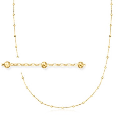 Ross-Simons Italian 10kt Yellow Gold Bead Station Necklace