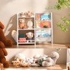 Infurnic Decorative Bookshelf for Kids Rooms, 3 Tier Sling Bookcase Toy Organizer Toddler Nursery Book Shelves, White, 32.7"x 11.8" x 28.9" - 2 of 4