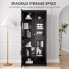 72"x31"x16" Wood Accent Sideboard Cabinet in Black, Storage Organizer with Adjustable Shelves and Glass Doors for Kitchen Bedroom Living/Dinning Room - 4 of 4