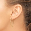 Black Bow Jewelry 1.5mm x 33mm 14k Yellow Gold Satin Diamond-Cut Endless Hoop Earrings - 3 of 4