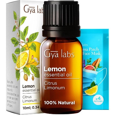 Gya Labs Lemon Essential Oil for Skin - 0.34 Fl Oz - 100% Pure Natural Lemon Oil for Diffuser, Cleaning