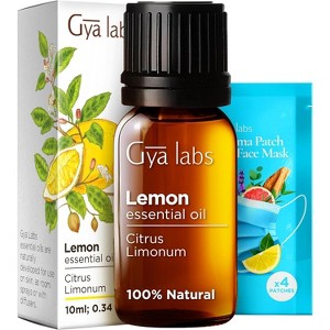 Gya Labs Lemon Essential Oil for Skin - 0.34 Fl Oz - 100% Pure Natural Lemon Oil for Diffuser, Cleaning - 1 of 4