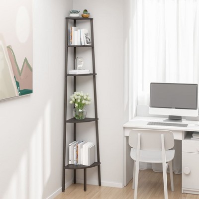 vidaXL 5-Tier Corner Shelf Black 17.9 in.x12.4 in.x70.9 in.