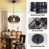 HBEZON Height Adjustable 2-Tier Pendant Light, Base Hanging Lamp with Bamboo Shade for Kitchen Island, Dining Room, Bedroom, Black - image 4 of 4