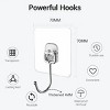 Large Adhesive Hooks, 18-Pack Hold 44lb(Max) Heavy Duty Sticky Hooks, Waterproof & Rustproof Wall Hook for Hanging Can be Use Kitchen, Transparent - 2 of 2