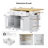 Kitchen Island with Drop Leaf and Wheels, Kitchen Storage Cart with Drawers and Storage Rack, Rolling Kitchen Island with Power Outlet - 3 of 4