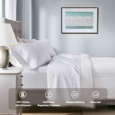 1000 Thread Count 4 PC Deep Pocket Fitted Cotton Blend Sheet Set, Prime Soft Bedding Sets for Winter, Cozy Fitted Sheet for Queen / King Beds, Machine Washable Luxury Sheet Sets Christmas Gifts