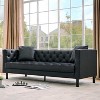 78" Chesterfield PU Leather Sofa, Handmade Button Tufted 3-Seater Couch with Deep Seat & 2 Pillows, Rolled Arms, for Living Room, Apartment - 4 of 4