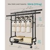 Heavy-Duty Rolling Garment Rack with Extendable Double Hanging Rods, 594 lb Capacity, Adjustable 3-Height with Shelf, Mobile Storage Organizer - 4 of 4