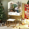 Resenkos Vanity Desk - Storage Drawers, Built-In Charging Station, Multifunctional Dressing Table - White - 4 of 4