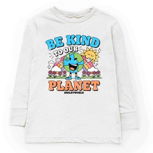 The Juniper Shop SmileyWorld Be Kind To Our Planet Rainbow Youth Long Sleeve Tee - 1 of 4