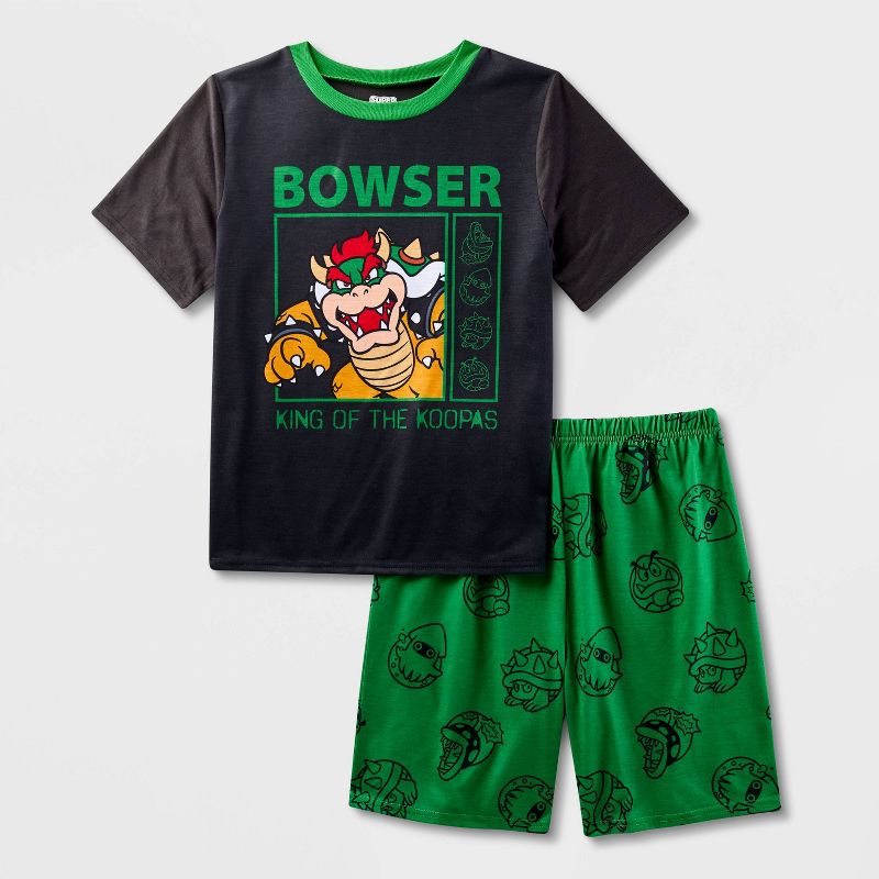 Boys&#39; Super Mario Bowser 2pc Pajama Set - Green, 1 of 4