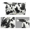 Unique Bargains Makeup Bag Cosmetic Travel Bag Large Makeup Bag Organizer Bag for Women Faux Leather Black White 1 Pcs - 3 of 4