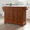 Alexandria Stone Top Full Size Kitchen Island/Cart Cherry/White - Crosley: Granite Surface, Adjustable Storage, Towel Bar - 2 of 4