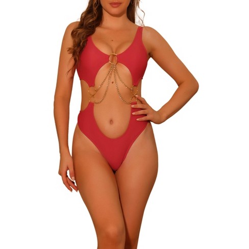 Gold fashion chain swimsuit