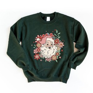 Simply Sage Market Women's Graphic Sweatshirt Floral Santa - 1 of 4