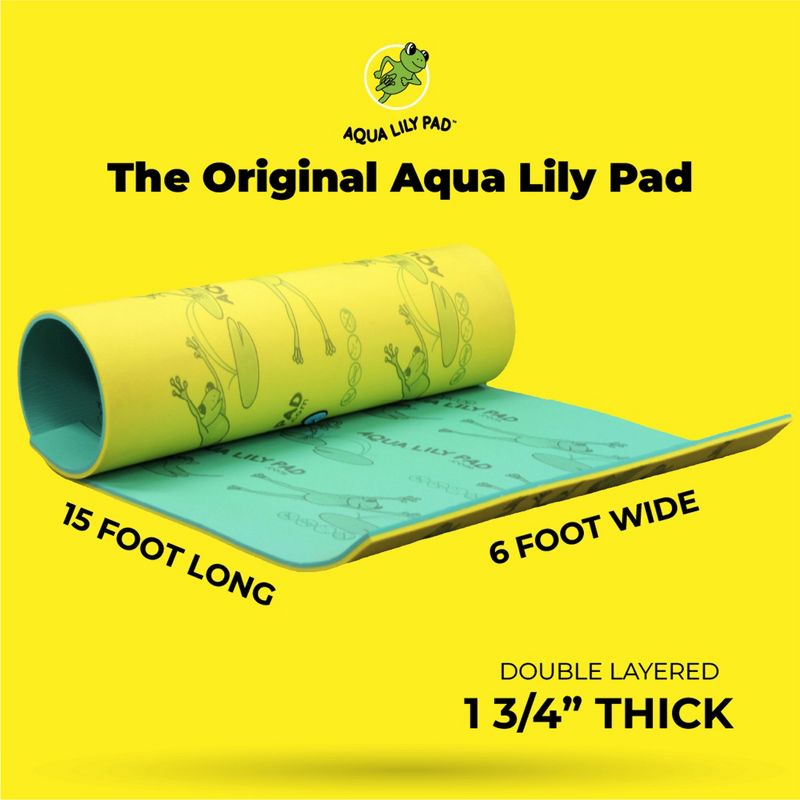 Aqua Lily Pad 15 Foot Original Water Playground Floating Foam Island Bundle with Nylon Storage Bag with Mesh Inserts for 16, 20, & 22 Foot Pads, 4 of 7