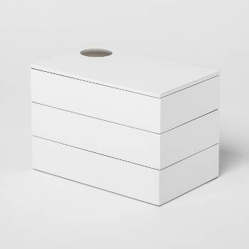 Umbra  mini porta joias caixa organizadora stowit madeira branco umbra