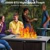 44 Inch Propane Fire Pit, CSA-Listed Outdoor Gas Fire Pit Rectangular Tabletop with Lid - 2 of 4
