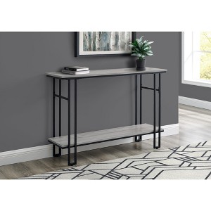 Monarch Specialties ACCENT TABLE - 48"L / GREY / BLACK METAL HALL CONSOLE - 1 of 3