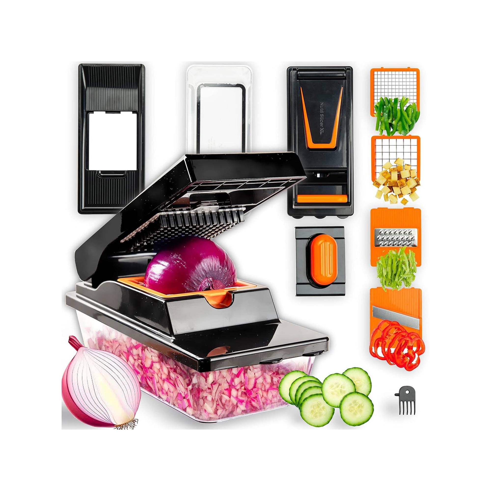 Nutrislicer XL Vegetable Chopper Mandoline Slicer 4 Blades and Container Food Chopper Slicer
