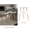 Hastings Home Nesting End Tables - Mid-Century Modern Wood Accent Table With Circular Top - Set of 2, White/Natural - 3 of 4